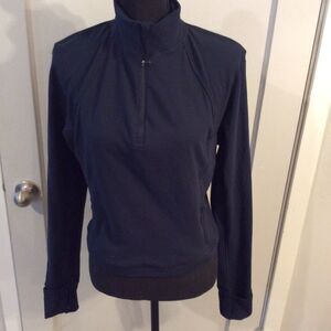 Yogalicious Lux XL Navy Athletic partial zip top womens VNC fitted